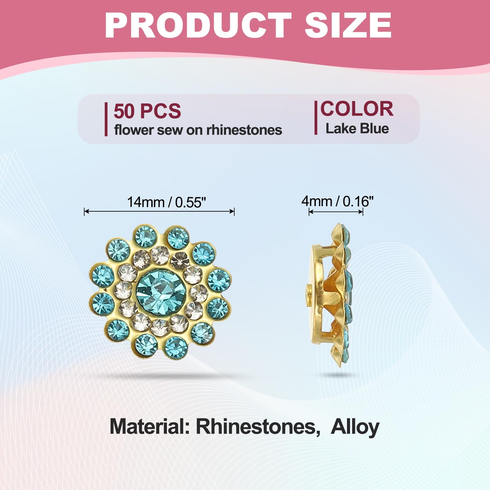 PATIKIL 50 Pcs Sew on Rhinestones - Image 2