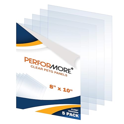 Paquete de 5 láminas de plexiglás de 8 x 10 pulgadas con película protectora, paneles PETG de 0.04 pulgadas de grosor, láminas de plástico acrílico