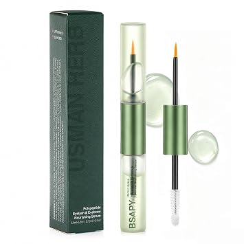 Lash & Brow Growth Serum, Usman Grass & Peptide Complex, 0.38 fl oz | Lash Enhancing Serum for Longer, Thicker, Fuller-Looking Lashes & Brows, Prostaglandin-Free, 4-Week Supply