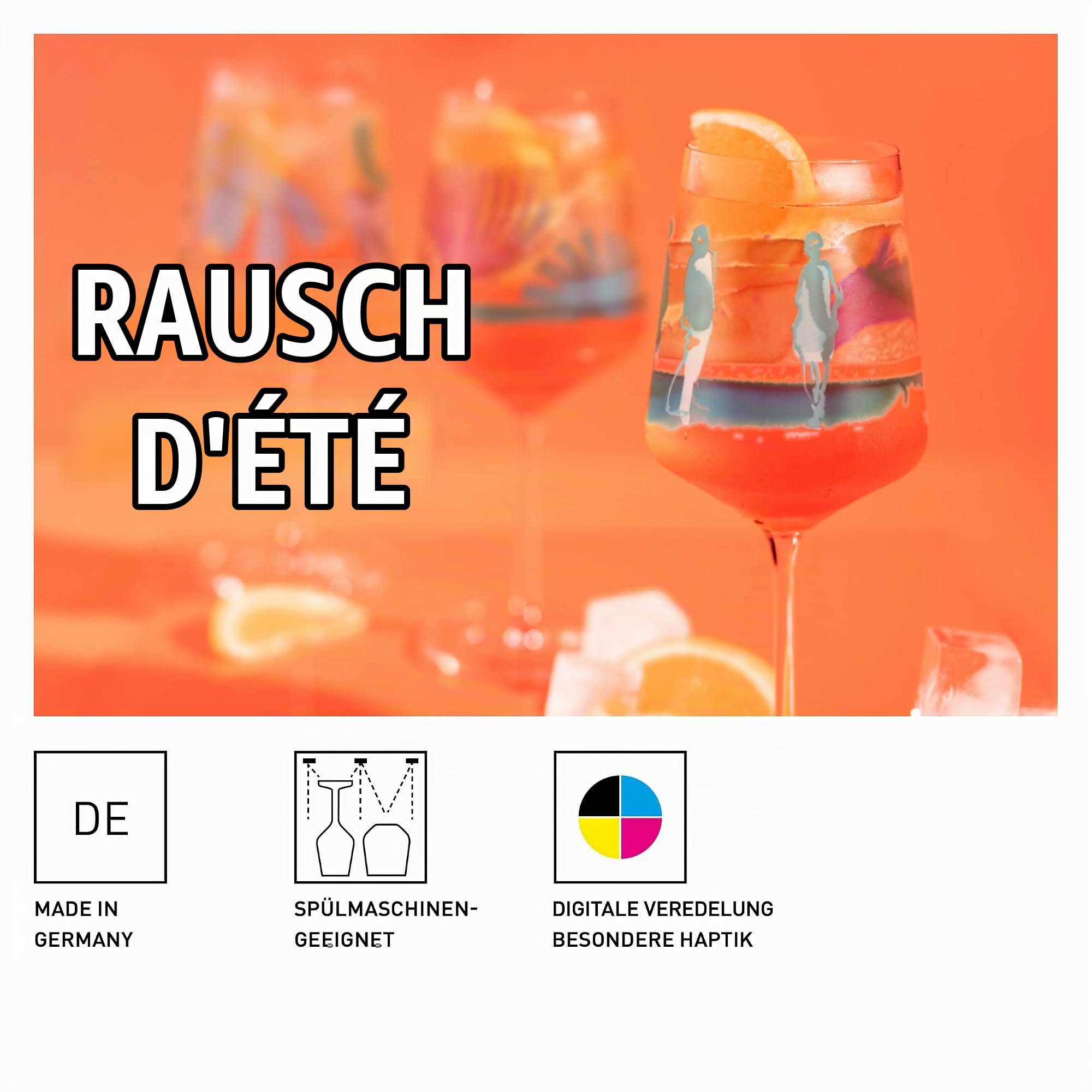 RITZENHOFF Lot de 4 verres à apéritif - 500 ml - Fabriqué en Allemagne | Réf. 6051004, Série Sommerrausch, 4 verres à apéritif 500 ml, en cristal, lave-vaisselle