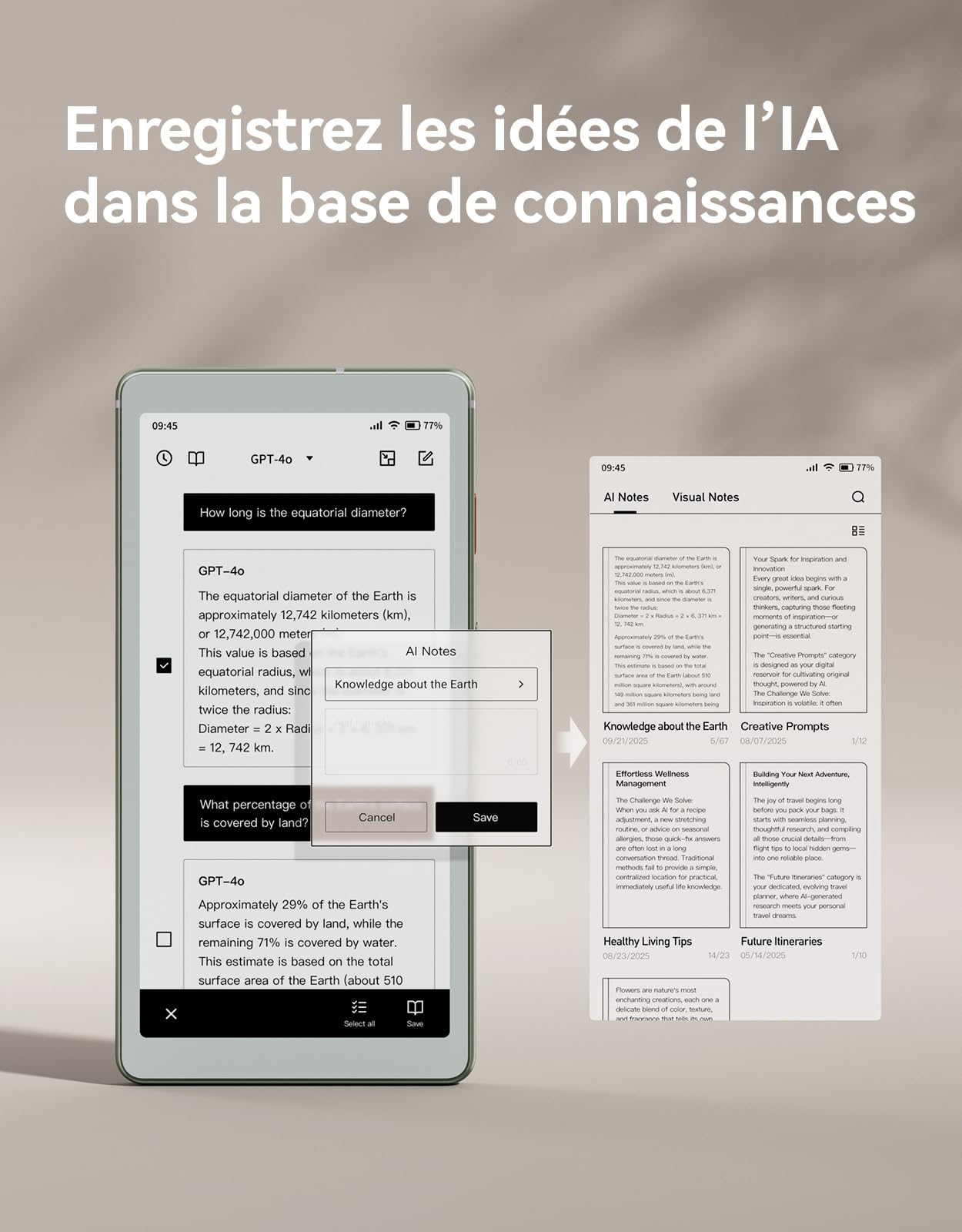 VIWOODS 6,13’’ Carta 1300 AiPaper Reader avec connectivité 4G, liseuse E Ink Ultra-Fine et légère, intégration IA, 300 PPI, lumière Frontale réglable, 128 Go de Stockage