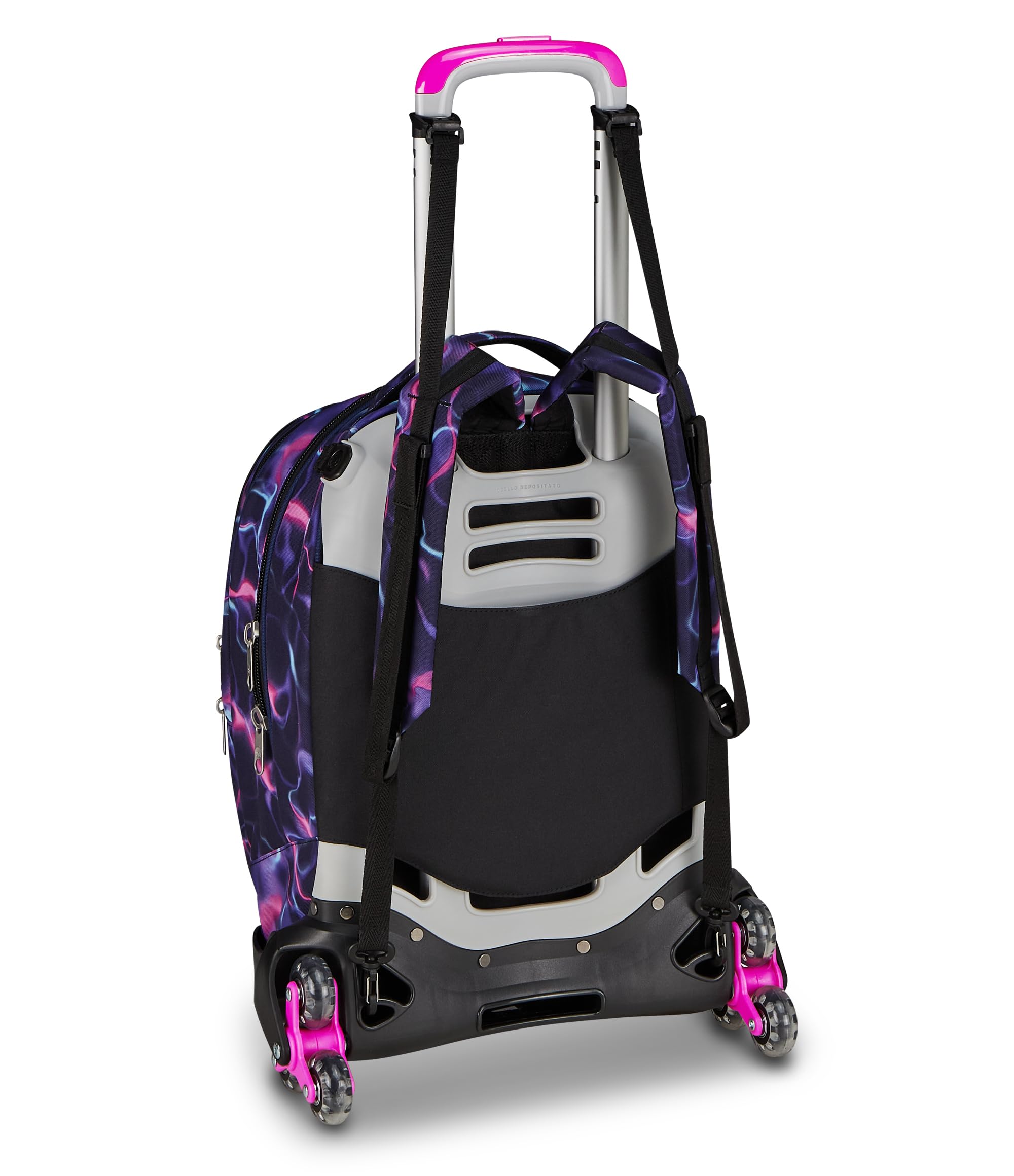 Seven Trolley Scuola Jack 8 Ruote Detach ELECTRICVIBE GIRL, Viola, 43 L, Scomponibile, Zainetto staccabile, 4 in 1, Cross-over System, Tasche multifunzione, Scuola elementare e media, Bambina, Ragazza