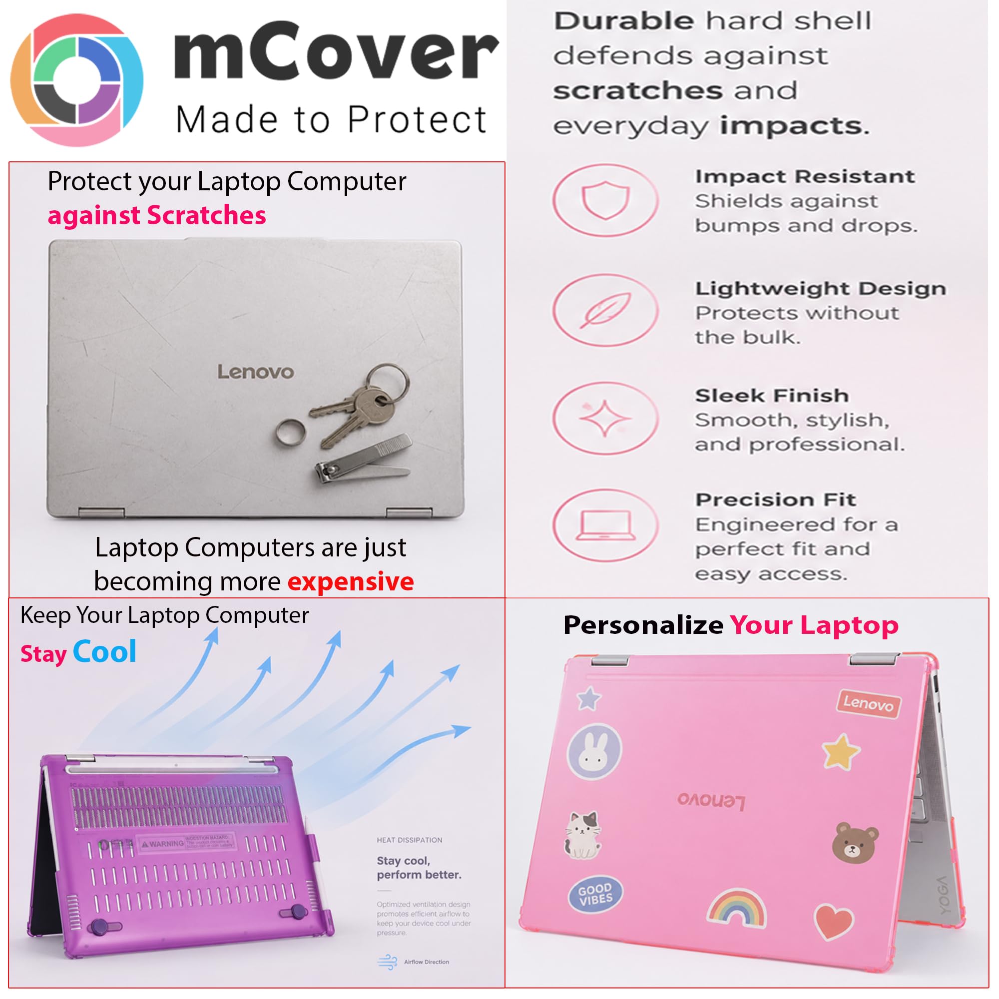 mCover Etui kompatybilne TYLKO do notebooków 2023-2025 35.6 cm Lenovo Yoga 7 14IRL8 | 14IML9 | 14AHP9 Series 2 w 1 notebooków z systemem Windows (nie pasuje do innych modeli) - przezroczyste