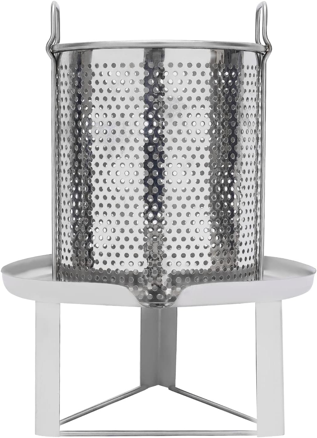 Mesh Honey Press Machine Honey Extractor Beekeeping Stainless Steel Household Manual Honey Press, Inner Bucket Diameter 24cm Capacity 12.6L for Wine Honey and Juice Making