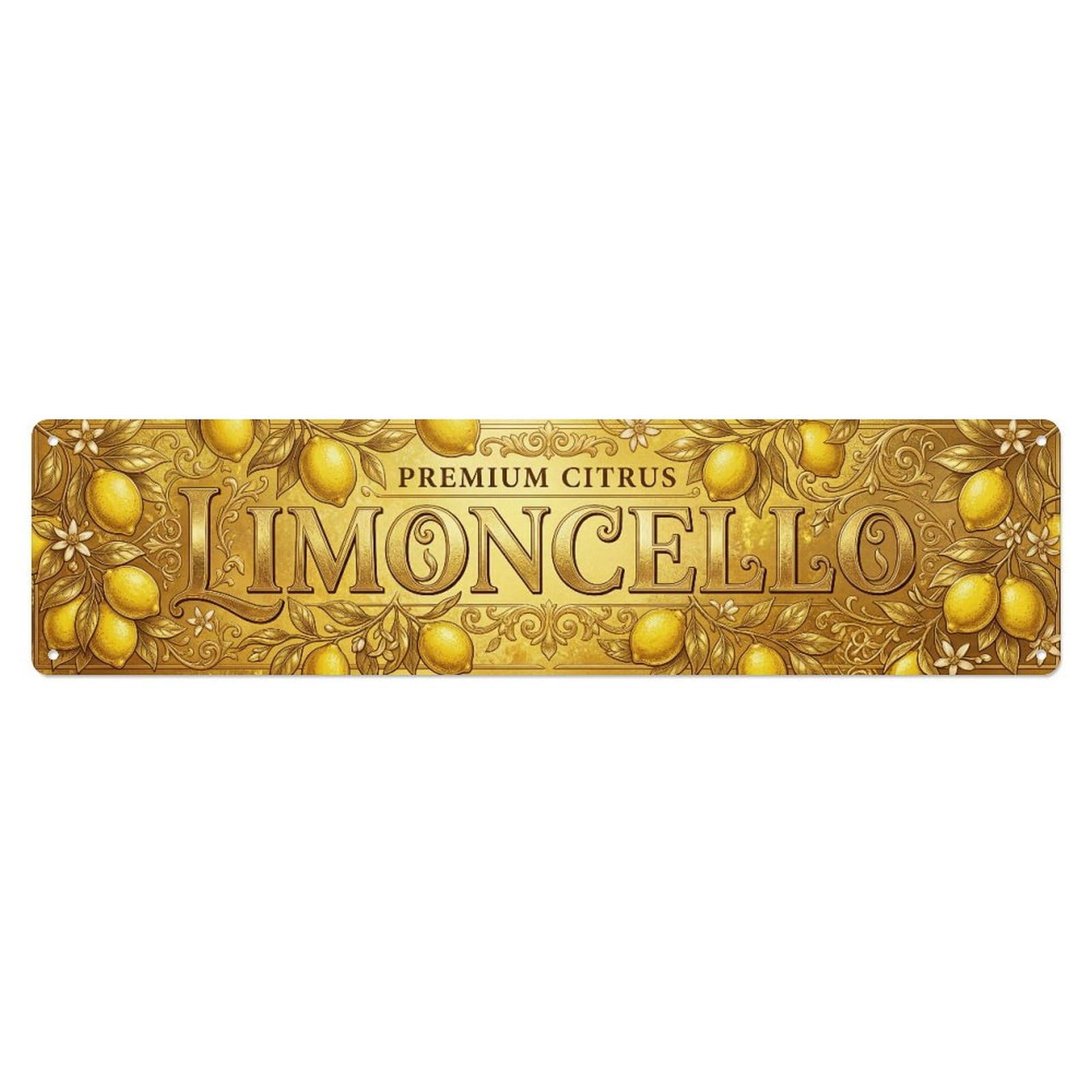 Limoncello Premium Italian Citrus Metal Tin Skinny Sign Plaque Wall Decor for Cafe, Club Bar, Office, Home Garden Metal Poster 4x16Inch