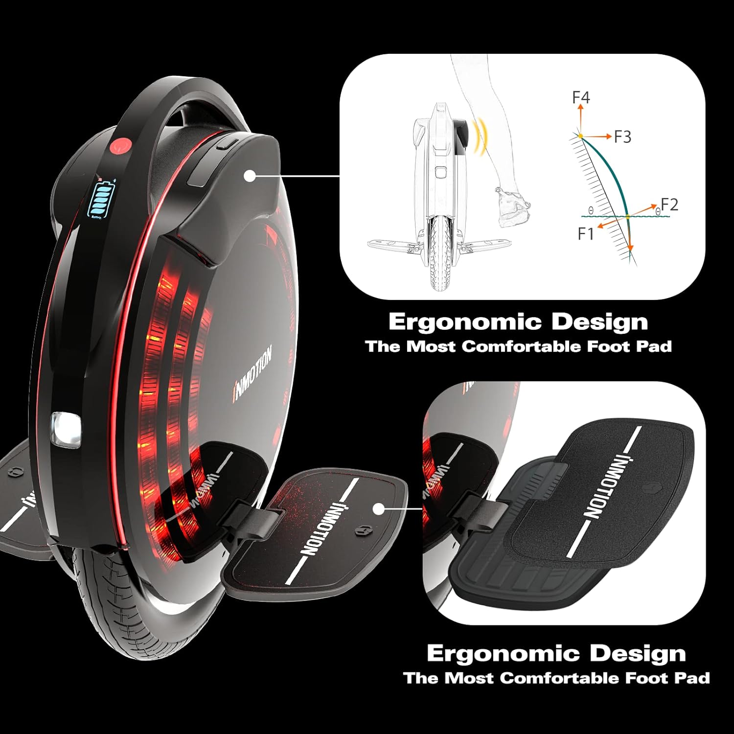 Buy I INMOTION V8S/V8F Electric Unicycle for Adult with 22 MPH & 47 Miles Mileage (Ver. V8F with