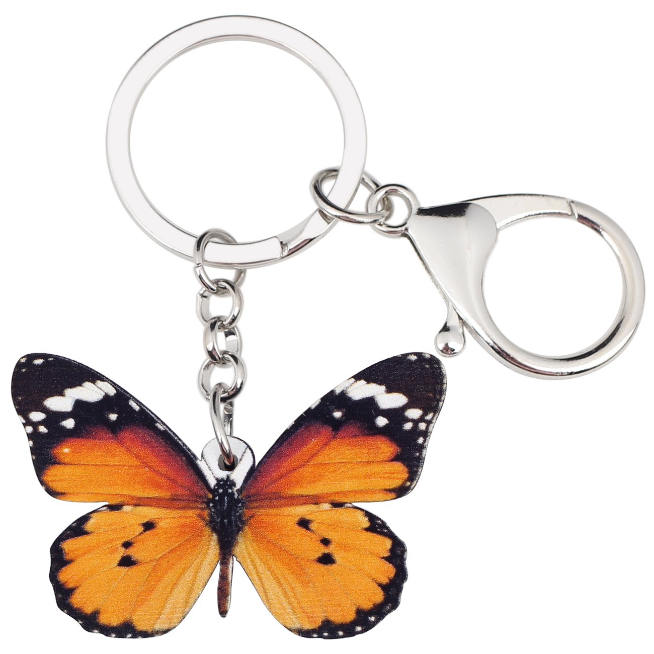 BONSNY Acrylic Floral Butterfly Keychains Key Ring Car Purse Bags INSECT Charms Gifts (Brown)