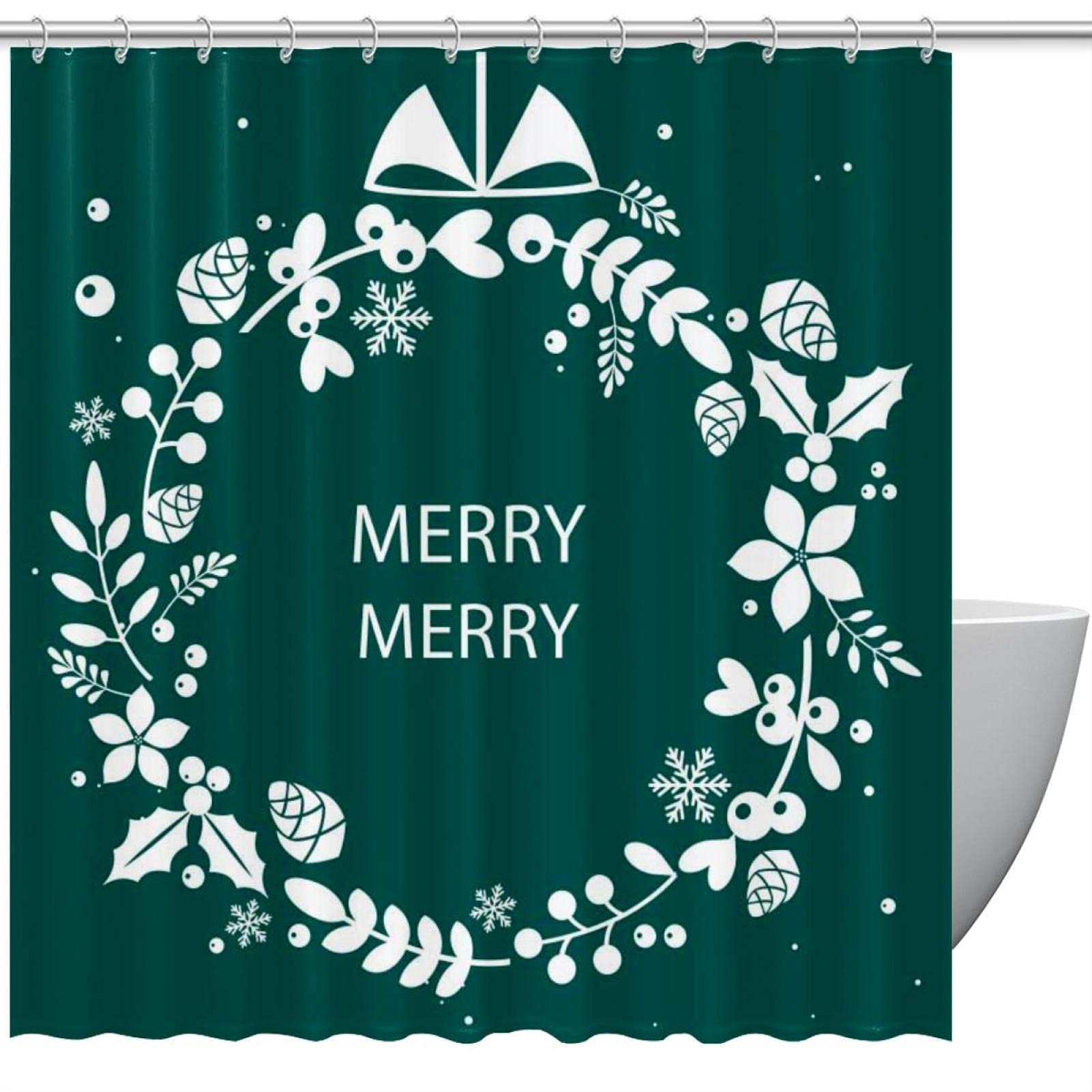 Rideau de douche Noël pour baignoire créant une ambiance festive et saine dans votre salle de bain