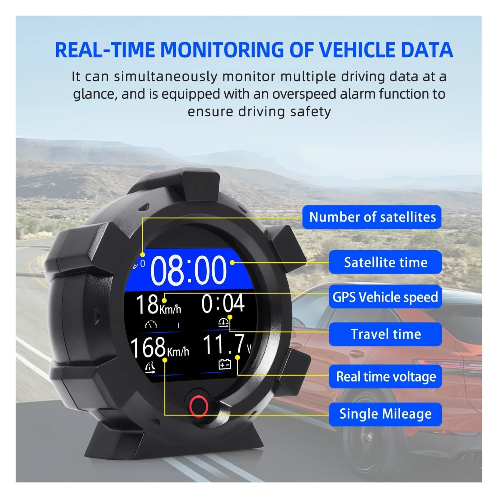 X95 Multifunción Head Up Display Inclinómetro Medidores De Pendiente Velocímetro GPS Kilometraje Medidores Digitales Montados En Vehículos(OBD-GREEN)