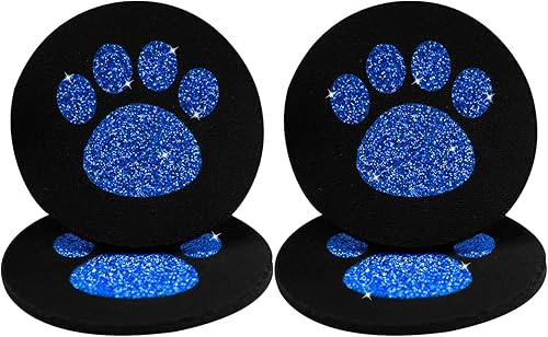 Paquete de 4 posavasos para automóvil, 2.75 pulgadas, con estampado de patas, bonitos accesorios de automóvil para mujeres y hombres, tapete para la