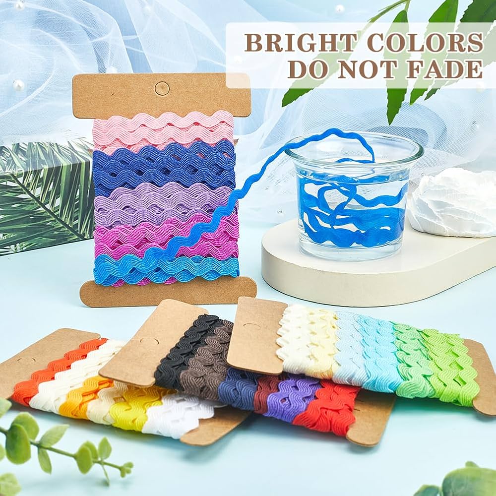 ribbon gather rib blouson 【PELLICULE】 Amazon.com: GORGECRAFT 24 Yards 4 Styles RIC Rac Ribbon 1/4