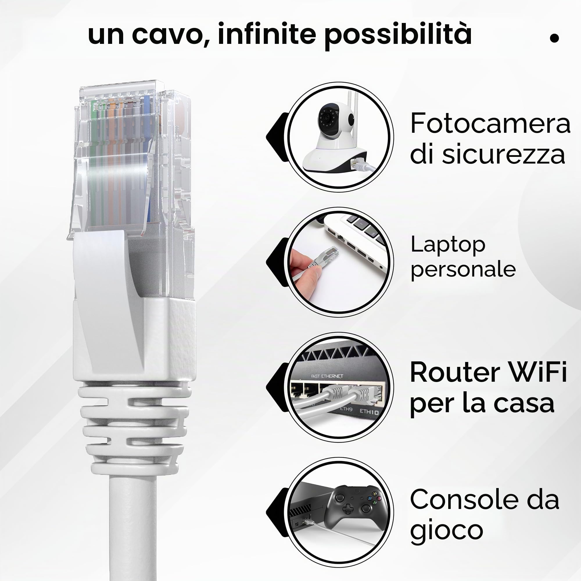 Mr. Tronic Cavo Ethernet Cat 6 da 25m Bulk Cabel, Cavo di Rete LAN Cat 6 ad Alta Velocità Per Connessione Internet Veloce 1 Gbps – 250 MHz AWG24 Sfuso | UTP CCA (25 Metri, Grigio)