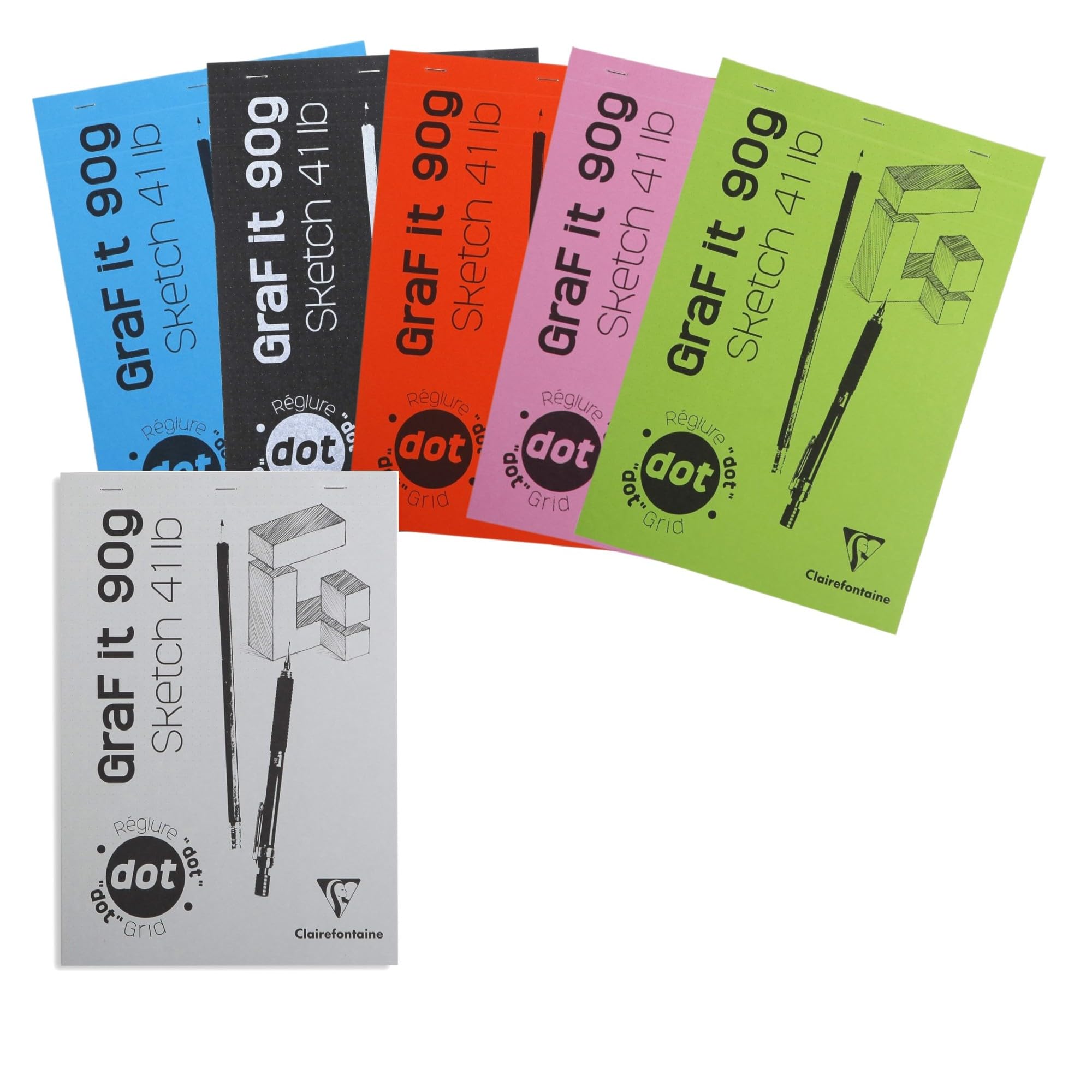 Amazon.com: Clairefontaine - Ref 96653C - GRAFiT Glued White Dot