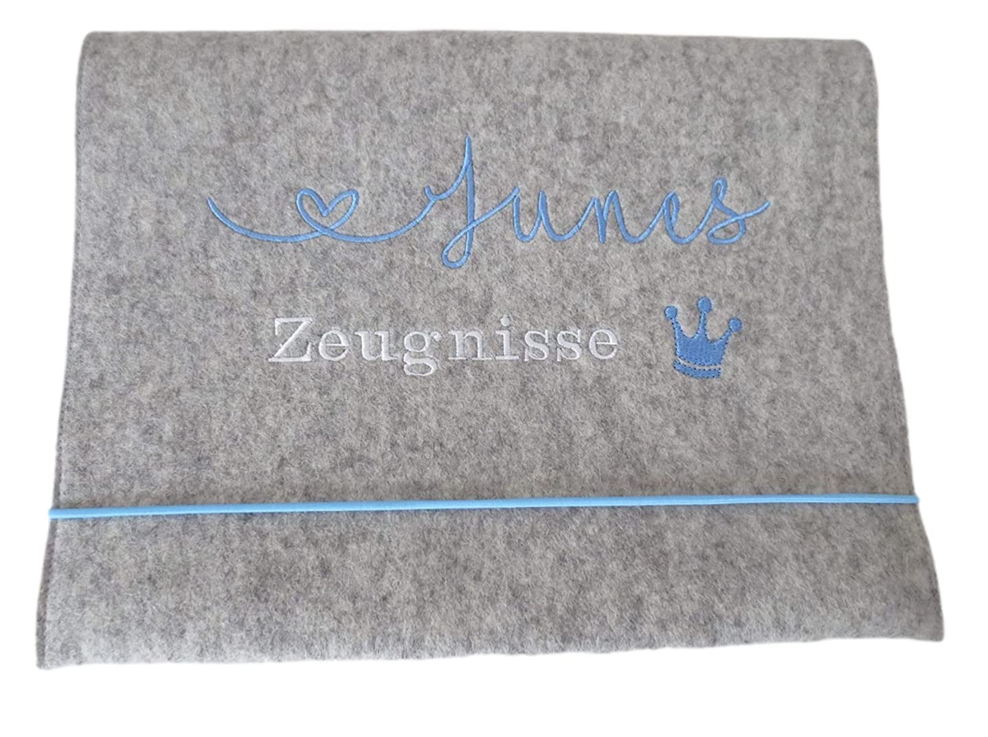 Zeugnismappe Wollfilz Mappe Zeugnisse DIN A4 Grundschule Schule"Krone"