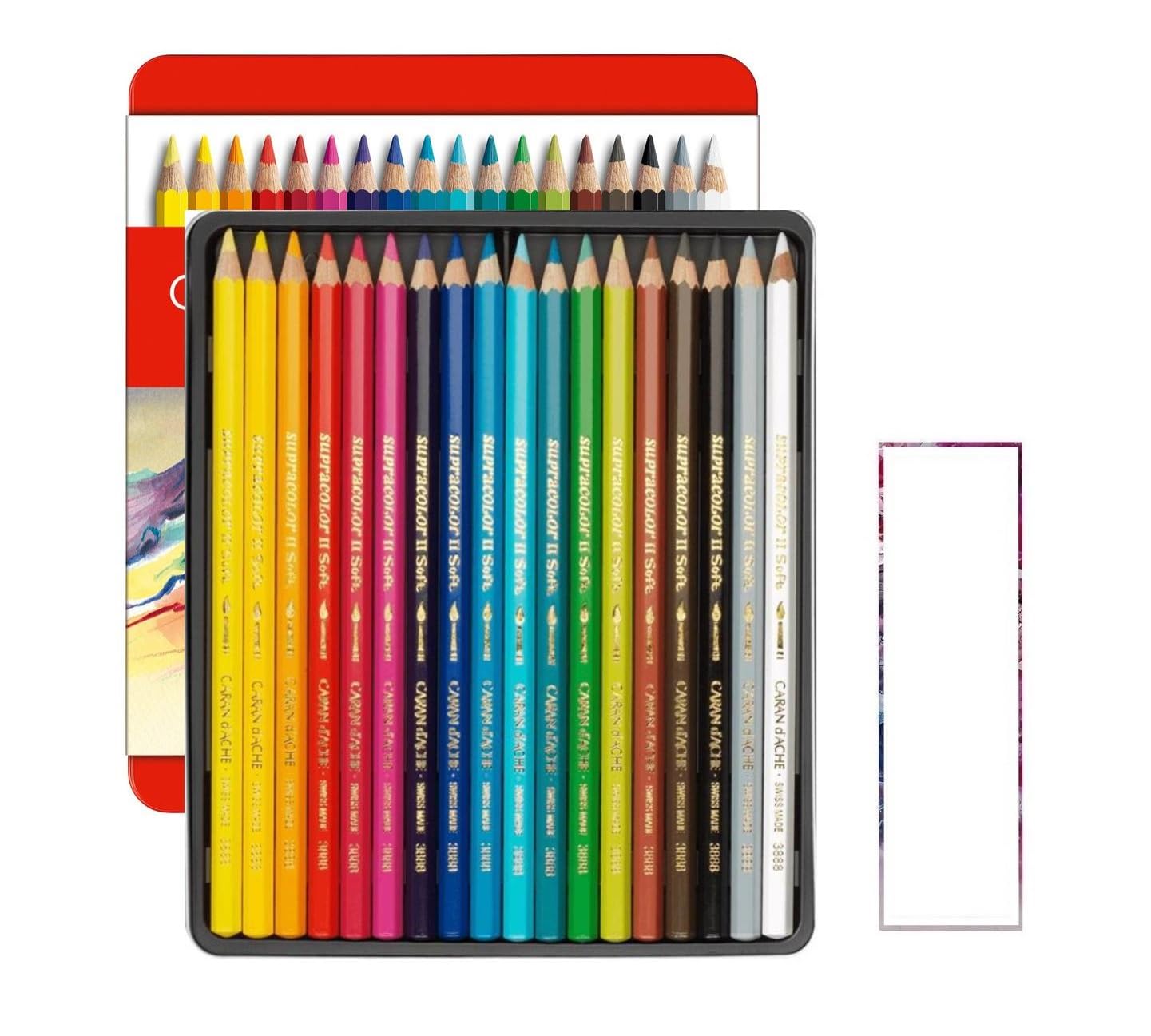 CARAN D ACHE Supracolor 18 matite colorate acquerellabili e 1 carta