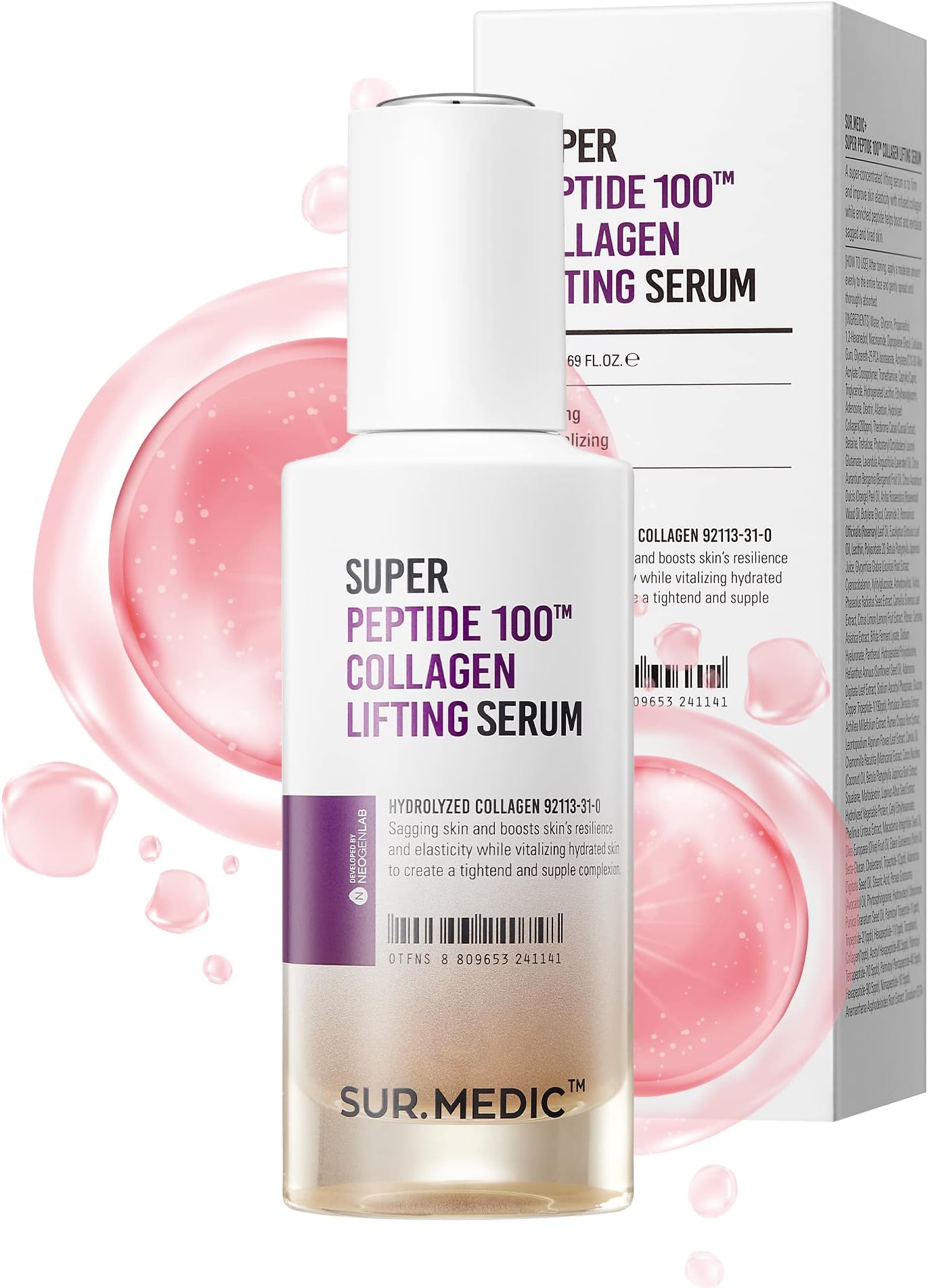 SUR.MEDIC+ SUPER PEPTIDE 100 COLLAGEN LIFTING SERUM 1.69 oz / 50ml