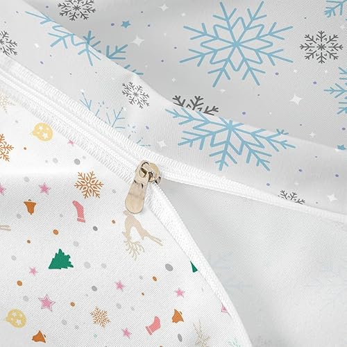 Vista 87 de Juego de funda de edredón rosa de Navidad para niñas, tamaño matrimonial, lindo juego de ropa de cama de dibujos animados de pingüino de Papá Noel
