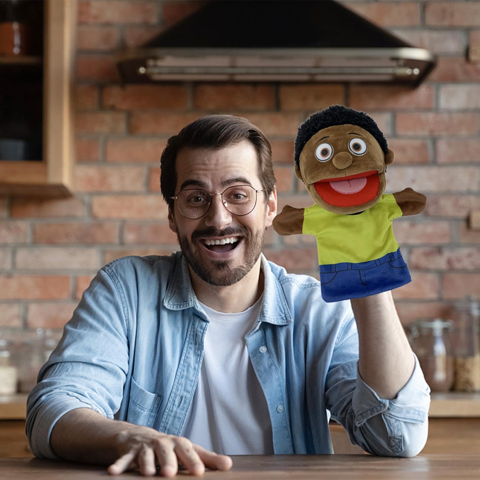 Burattini di famiglia per bambini - 6 pupazzi multiculturali per ragazza e | ragazzo,Membri della famiglia multiculturale da 28 cm, marionette da teatro con bocca mobile, forniture per aule per insegnan