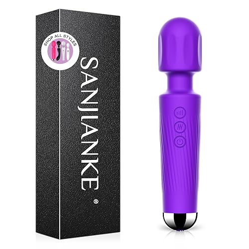 SANJIANKE Vibrator Wand, Female Adult Sex Toys, Clit Stimulator, Vibrators for Her,Wand Massager,Vibrator Sex Toy Wand,Dildo,with 8 Speeds of Pleasure & 20 Patterns,Sex Vibrators Gifts (Purple)