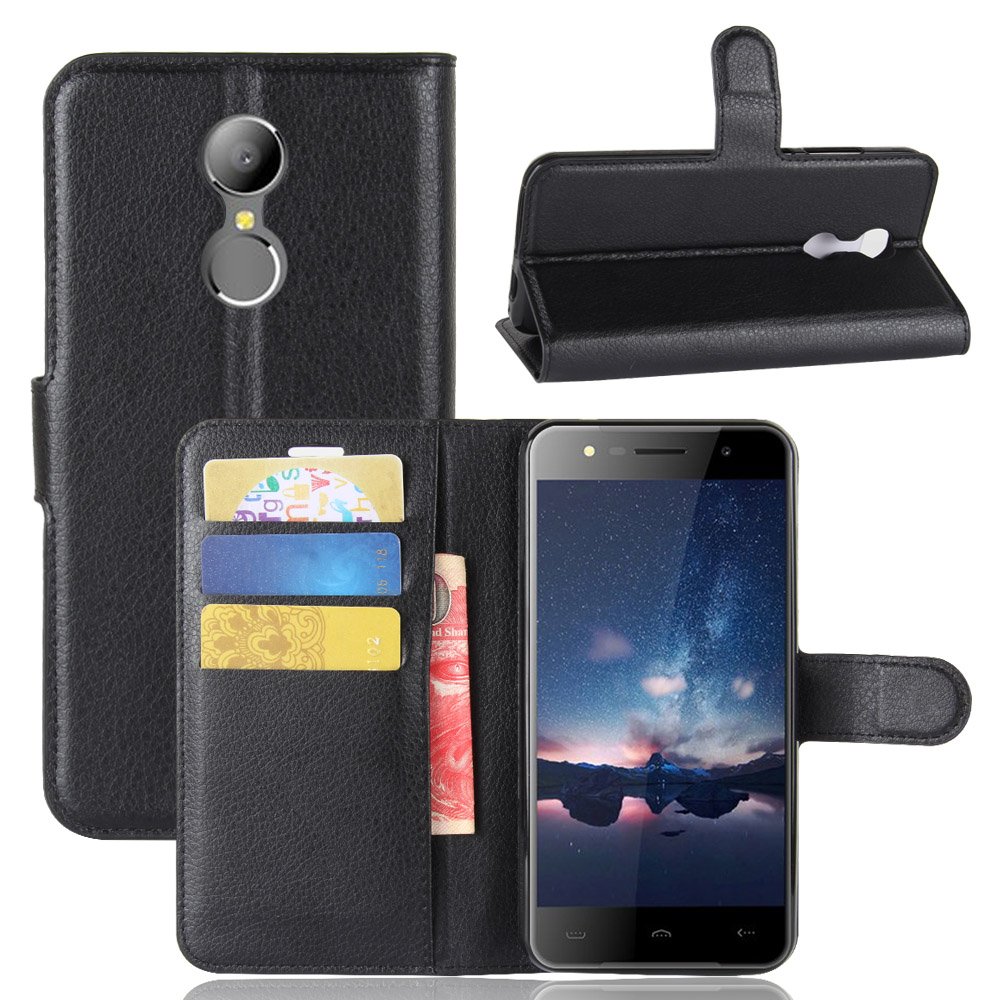 OFU® Homtom HT37 Pro case,PU Leather Wallet Phone Flip Card Slots Kickstand Cover Case Skin for Homtom HT37 Pro phone case,magnetic design(Black)