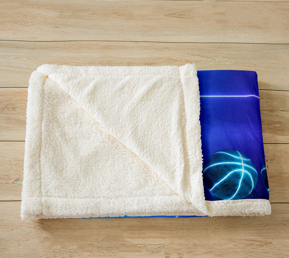 Coperta da basket sherpa incandescente sfumata al neon coperta da basket per ragazzi sport gioco coperta sfocata per ragazzi ragazze bambini blu rosa decorazione giochi con palla coperta in peluche