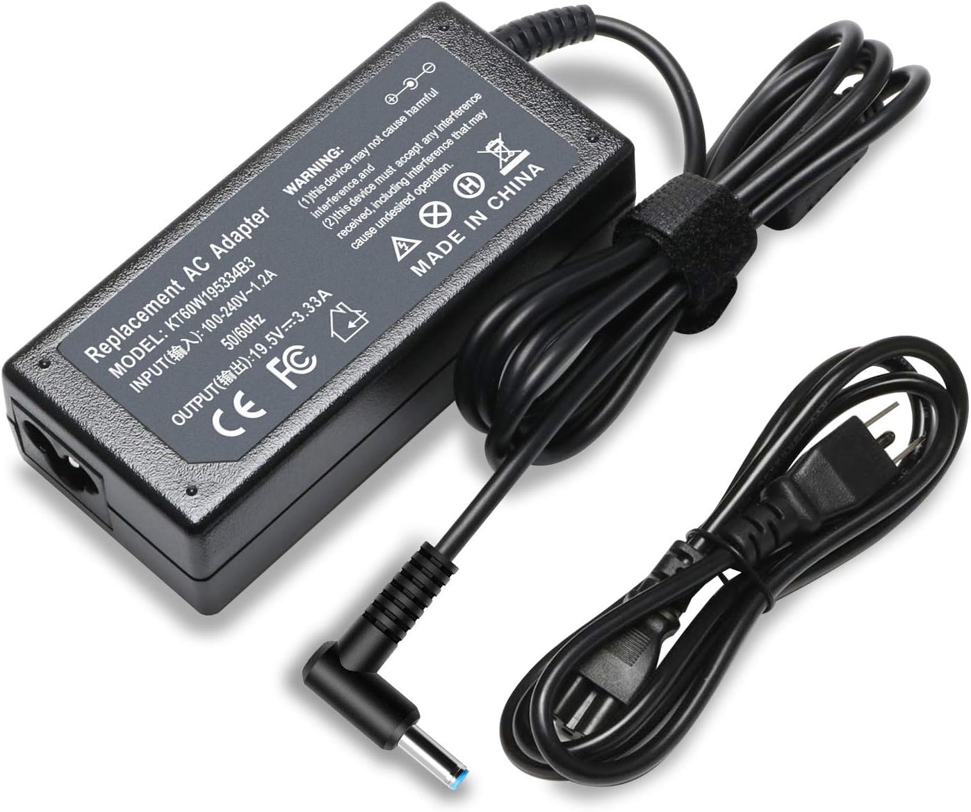 LNOCCIY 19.5V 3.33A 65W AC Adapter Charger for HP ChromeBook 14-Q010NR 14-Q039WM 14-Q049WM 15-D035DX 15-F009WM 15-F023WM 15-F039WM 709985-001 710412-001 709985-002 709985-003 PPP09C Power Supply Cord