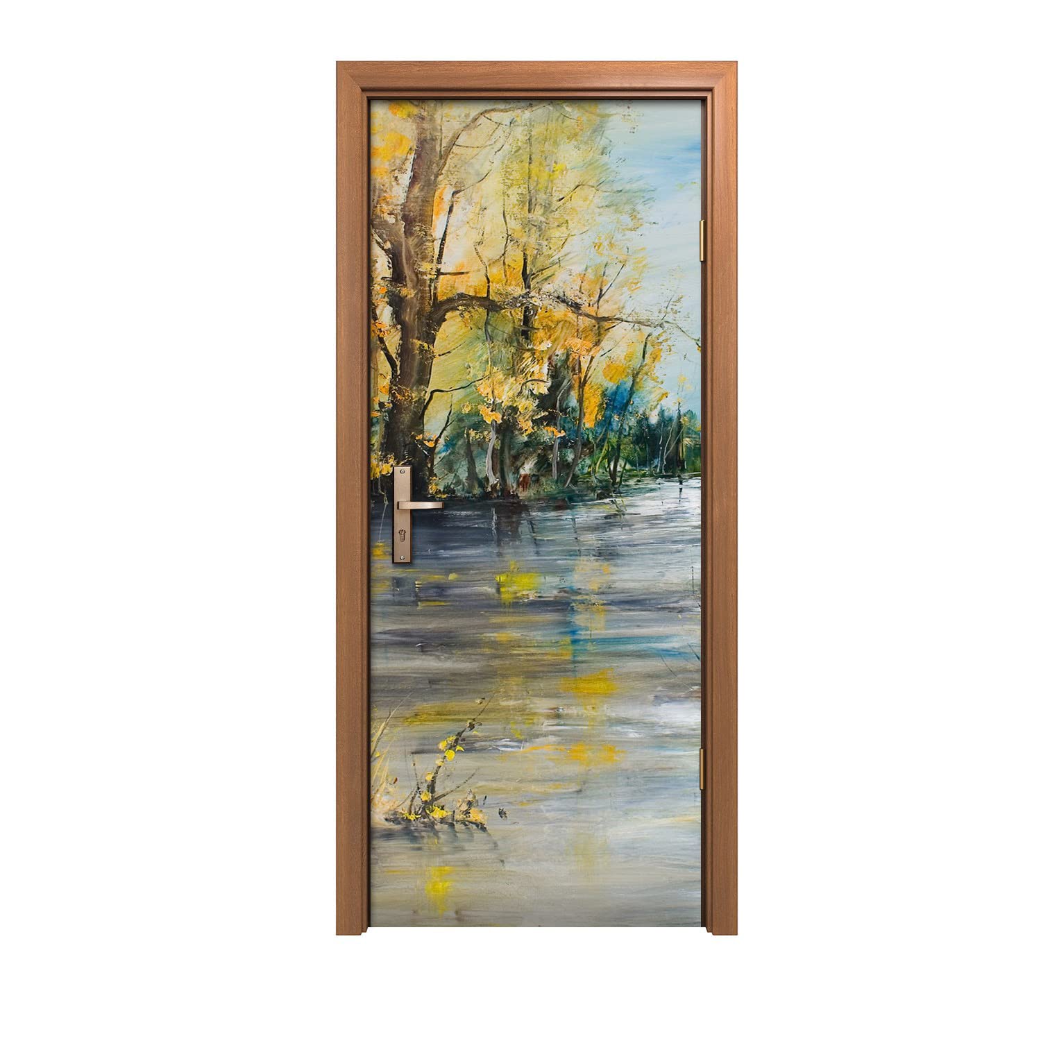 Autocollant de porte 80x200cm décoration murale forêt zen
