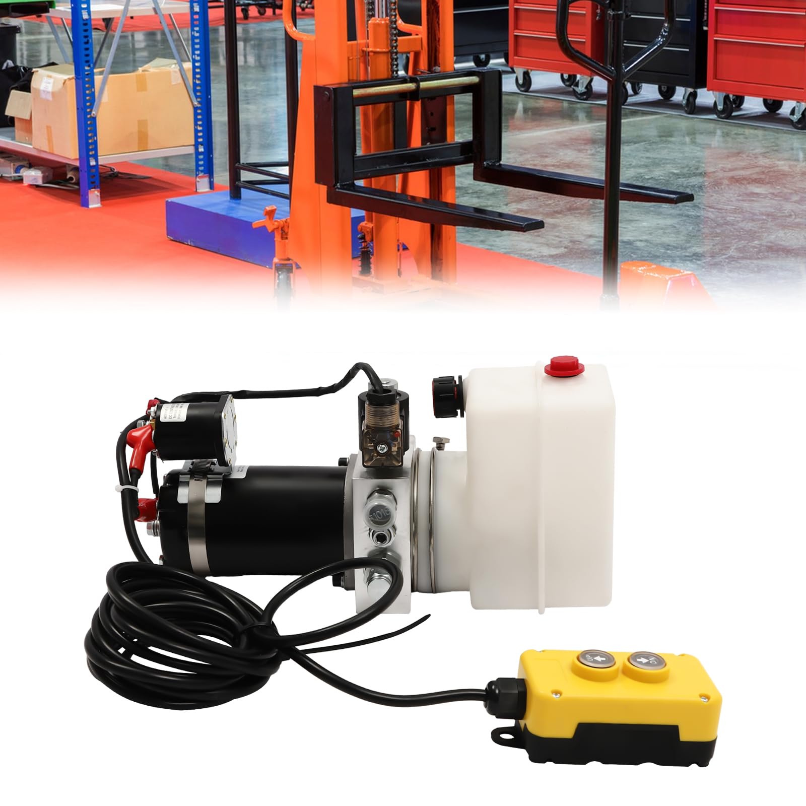 Electric Hydraulic Pump, 12V DC Hydraulic Power Unit 1.58Qt Dump Trailer Hydraulic Pump for Dump Truck Car Lifting Remotely Controlled