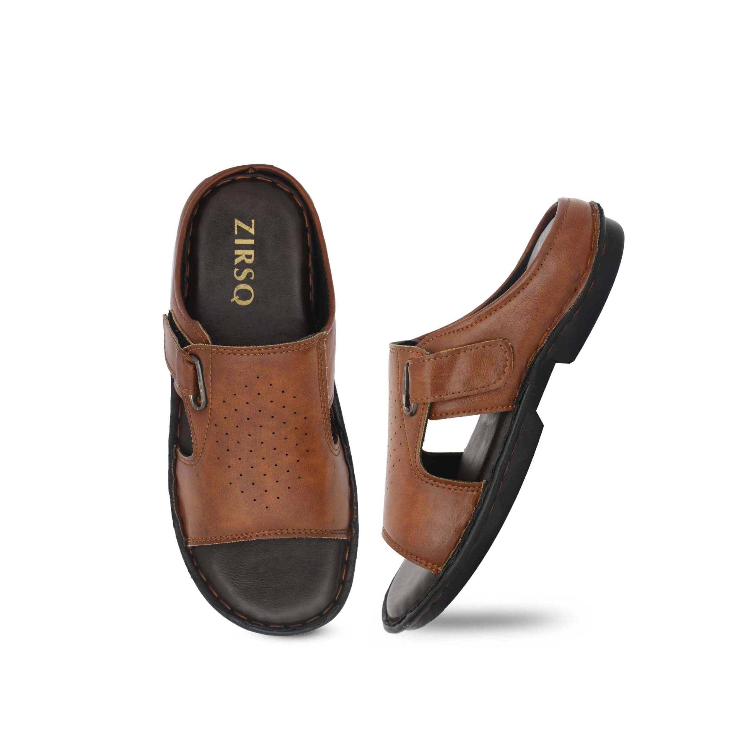 Men's Comfort Sandals | Adjustable Velcro Strap | Breathable Upper | Cushioned Footbed | Flexible Sole | Lightweight Casual Slip-On Sandals for Daily Wear | Black-image-24