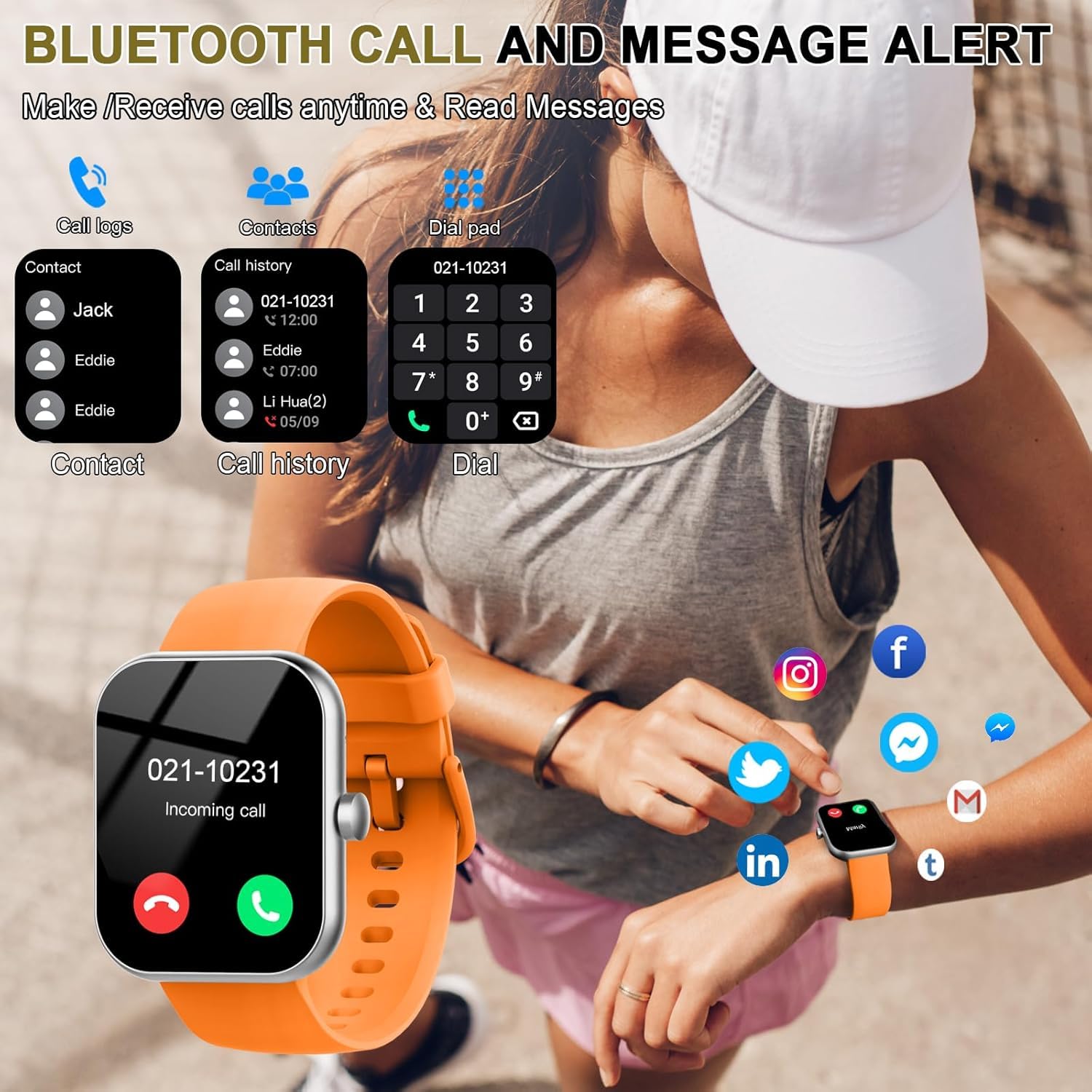 Reloj Inteligente Hombre Mujer, 1.96" Smartwatch con Llamada Bluetooth, Pulsómetro/Monitor de Sueño/SpO2/Podómetro, 113+ Modos Deportes Pulsera Actividad Impermeable IP68 Smart Watch para Android iOS