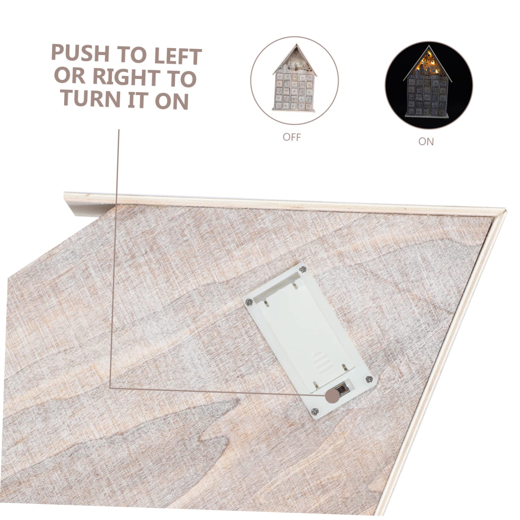 PRETYZOOM Holz Adventskalender für Junge Mädchen mit Weihnachtsgeschenkhalter aus Hochwertigem Material Weihnachtsdekoration für Schreibtisch und Wohnzimmer