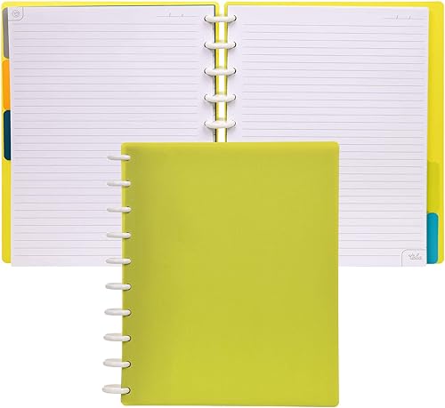 Talia - Libretas con aros, planificador, personalizable, (Verdant Green, tamaño mediano (7.5 x 9.75 pulgadas))