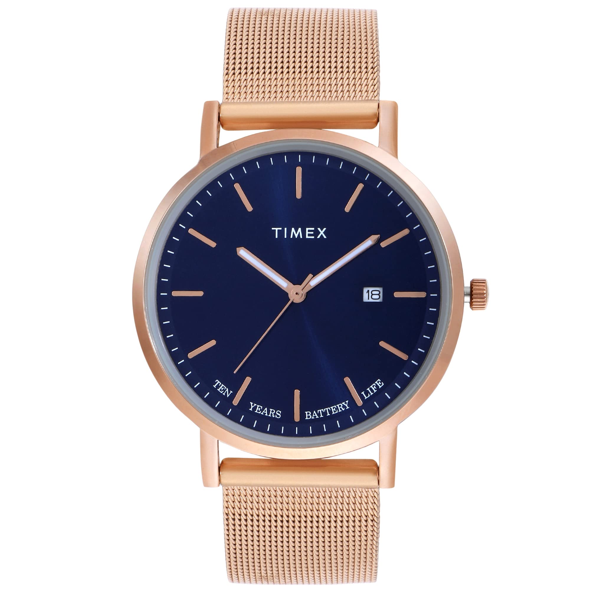 TIMEX Analogue Blue Dial Mens Watch (Blue Dial Rose Gold Colored Strap) (B083JXSN3F) Amazon Price History, Amazon Price Tracker