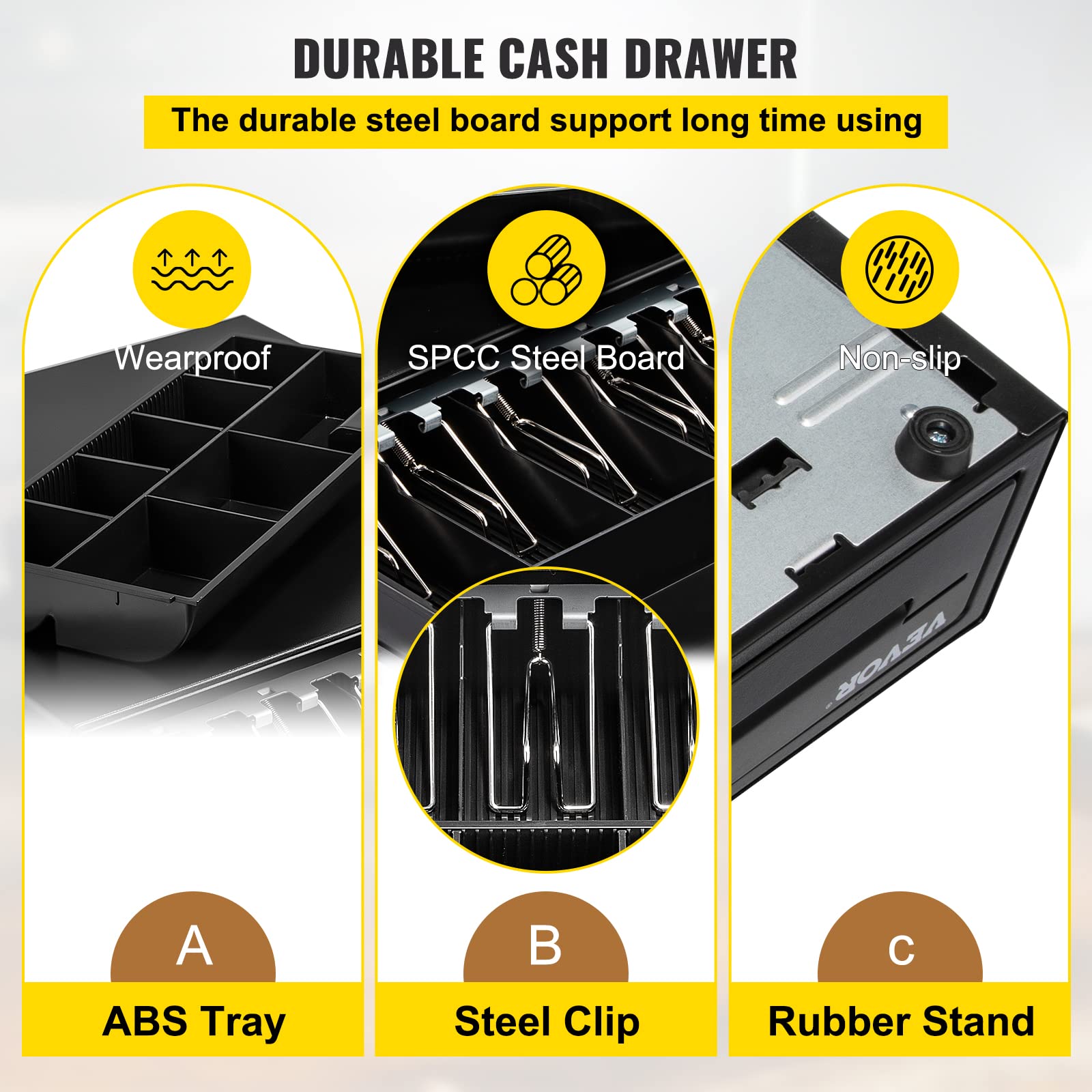 Cassetto Cassa Elettrico ACROPAQ Con RJ11 - 33x33cm Con Serratura - Per Sotto Banco - Foto 9