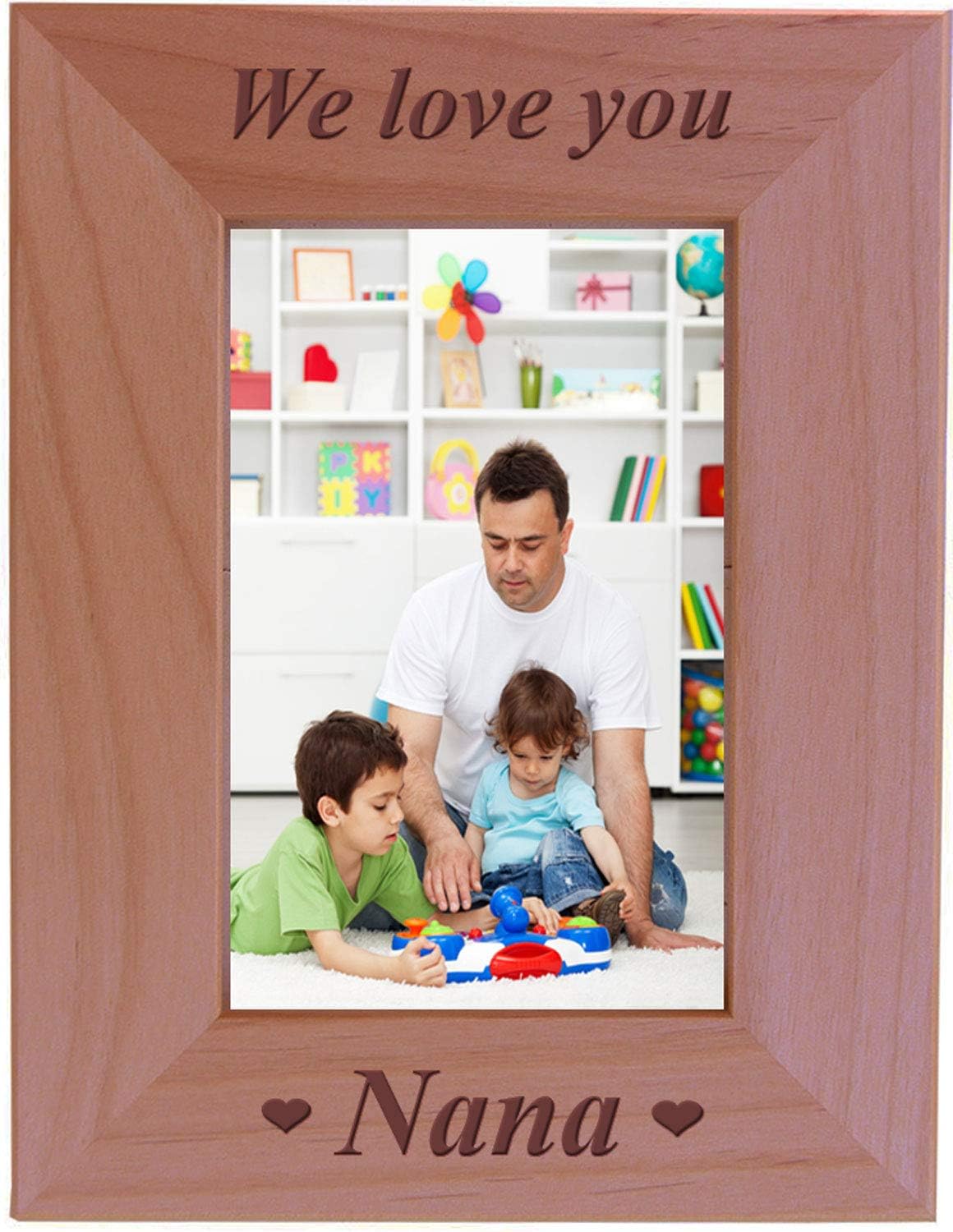 CustomGiftsNow We Love You Nana - Engraved Wood Picture Frame (5x7 Horizontal)