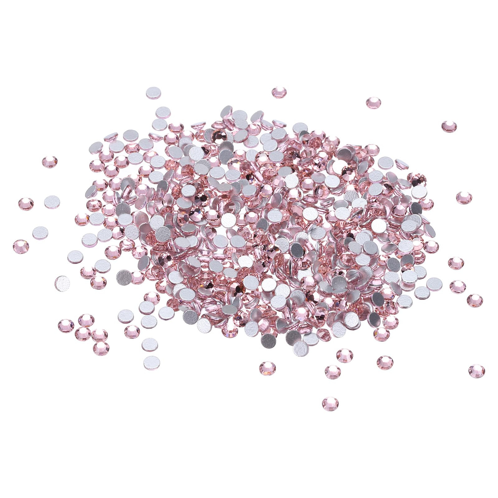 PATIKIL SS3/1440Pcs Glass Diamante Rhinestone, Man Made Gems, Light Pink