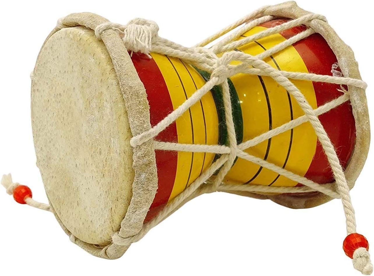 Damru Handmade Musical Drum Lord Shiva Symbol for: Adults and Kids| Indian Musical Instruments Damaru