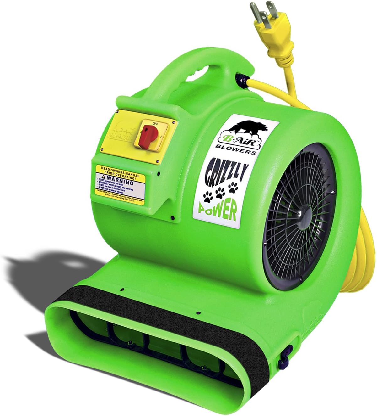 B-Air Grizzly Gp-1 1 HP Air Grizzly Mover Carpet Dryer Floor Fan for Water Damage Restoration Equipment & Pet Cage Dryer Green