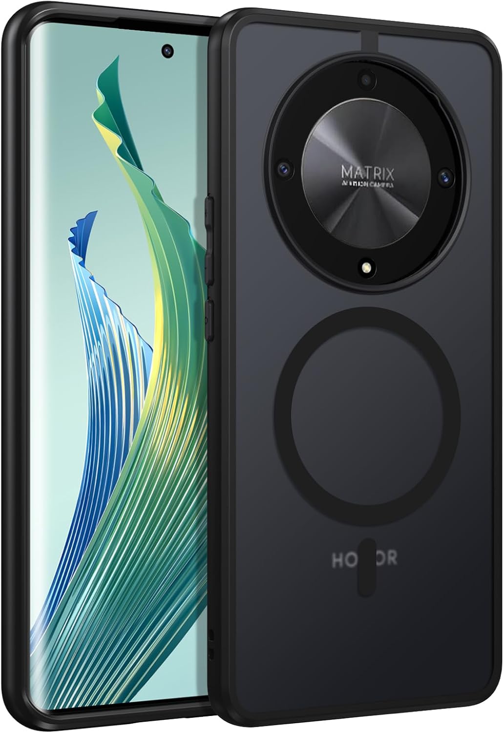 Étui Folio Pour Honor Magic 5 Lite 5G Effet Croisillons Avec Dragonne Avizar Marron