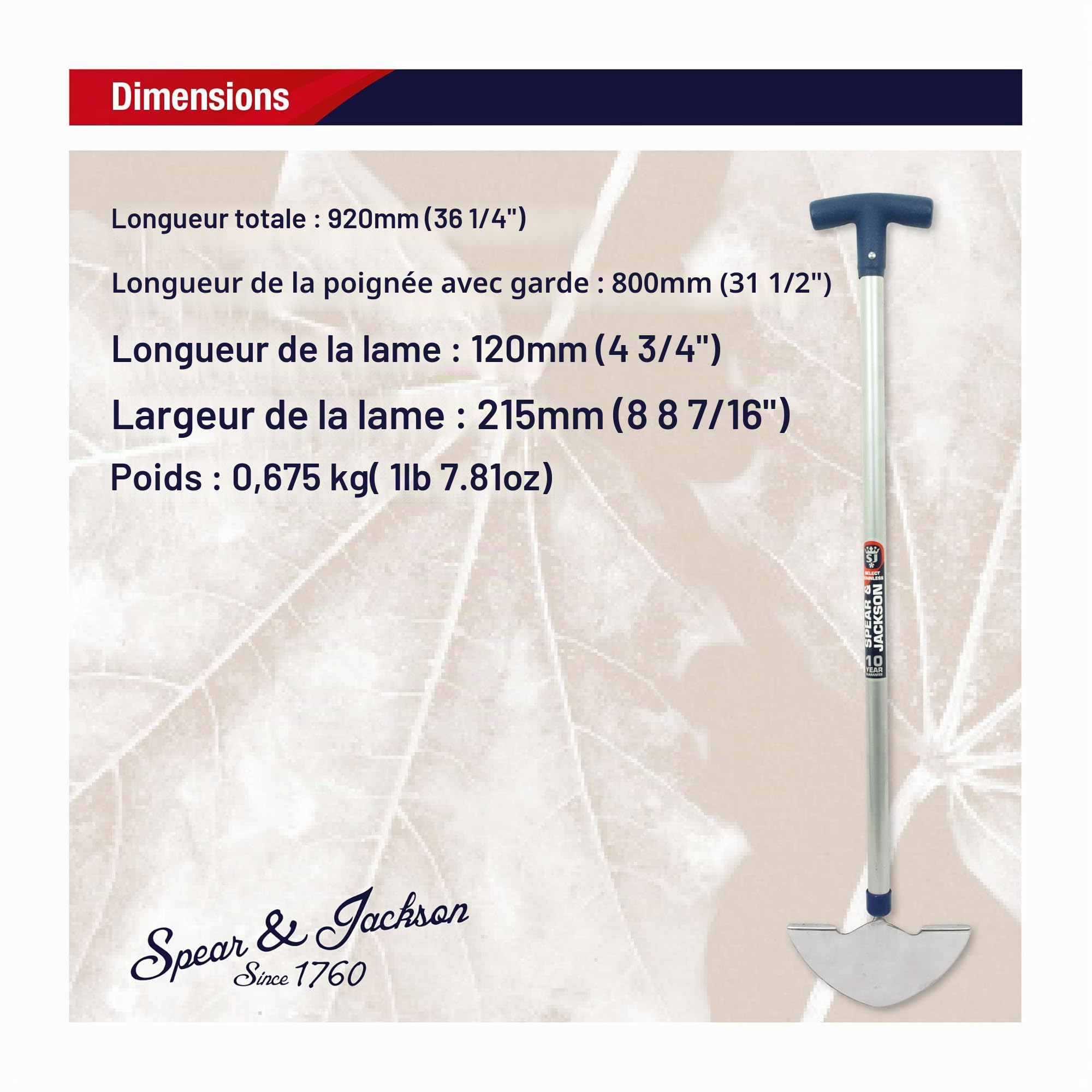 Spear & Jackson 3164EL Couteau à bordure en acier inoxydable Select