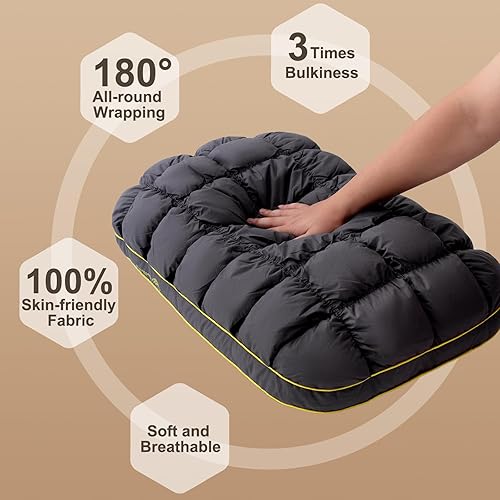 Miniatura 7 de YOUR MOON Almohada de cama de apoyo esponjoso, tamaño estándar, relleno alternativo súper suave de alta calidad para dormir, almohadas de cama de