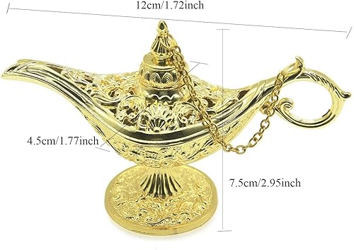 Miniatura 5 de Aveson, lámpara de genio liviana, estilo clásica de colección, recipiente para el hogar, decoración para mesas y regalos, Plateado, S