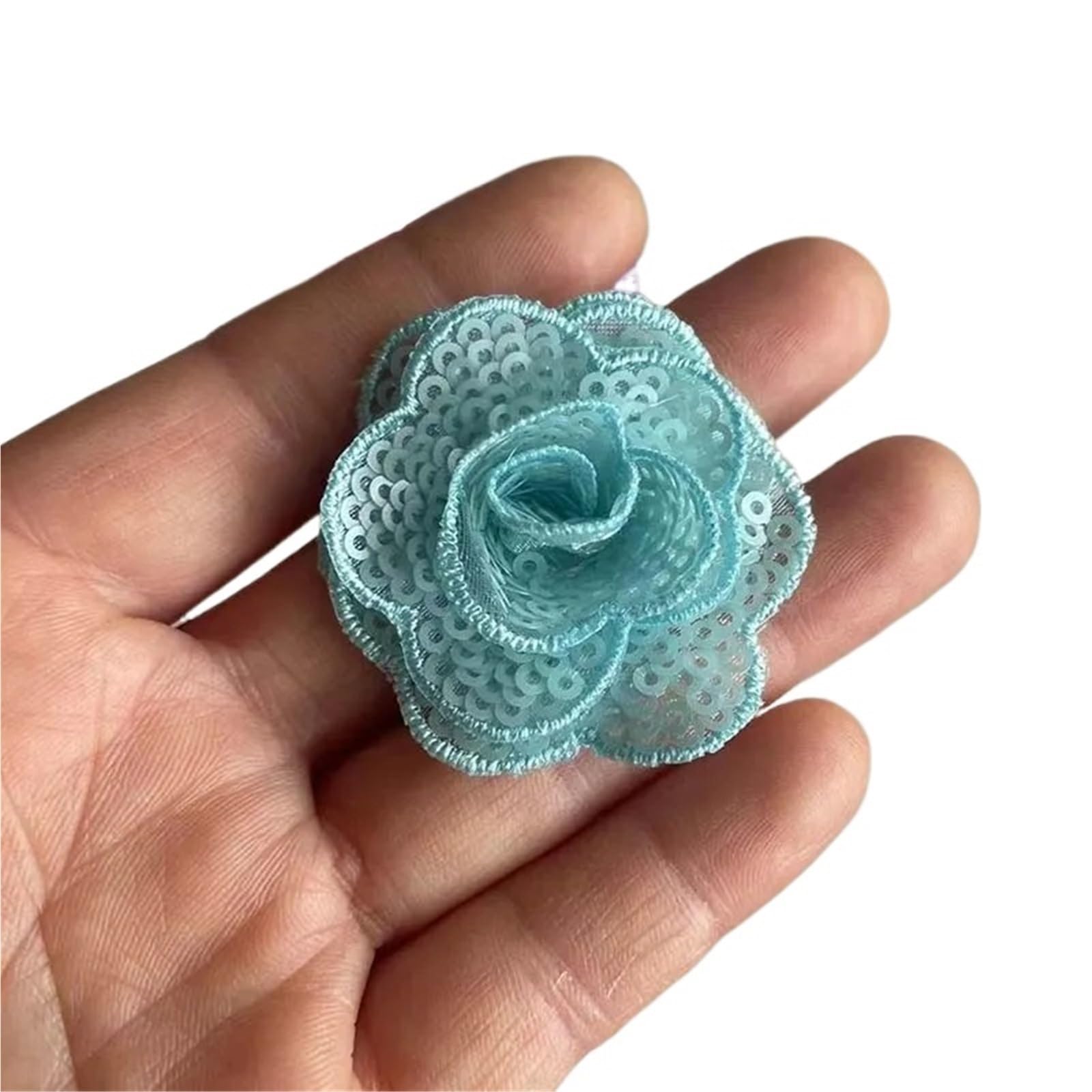 Wtaxbh Color 2 Iron On Patches 8Pcs/4Cm 3D Sequin Flowers Lace Appliques Sew On Patches,Small Rose Fabric Embroidery Sewing Supplies For Dress,Clothing,Shoe(Color 2)
