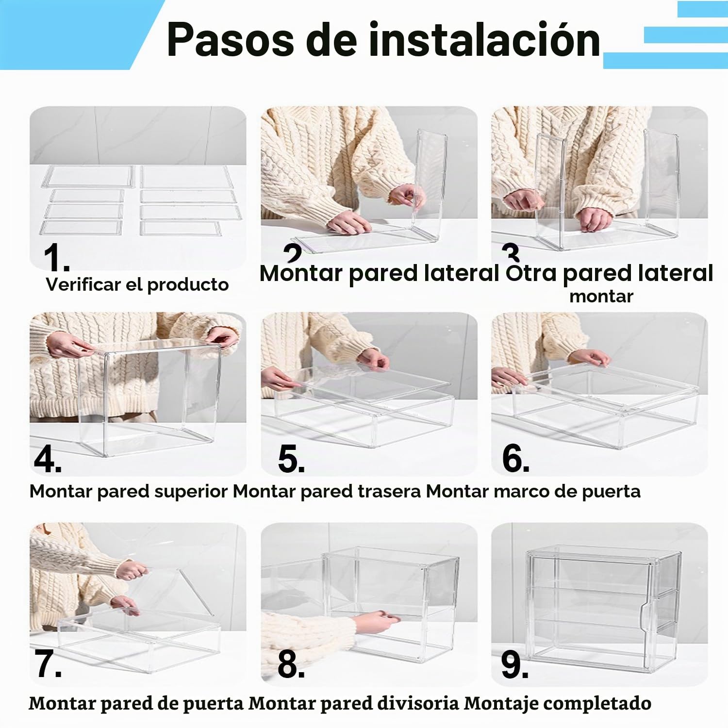 Vitrina Acrílica De 3 Capas Con Puerta Magnética – Autoensamblable, Para Figuras, Miniaturas Y Coleccionables
