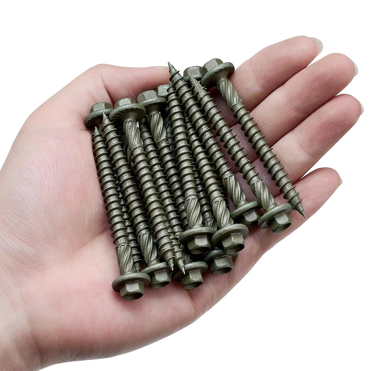 100 unidades (2.6 libras), #14 x 2-1/2 tornillos de madera resistentes, tornillos de madera estructural de retraso exterior para paisajismo, construcción, vigas y graneros de postes, resistentes
