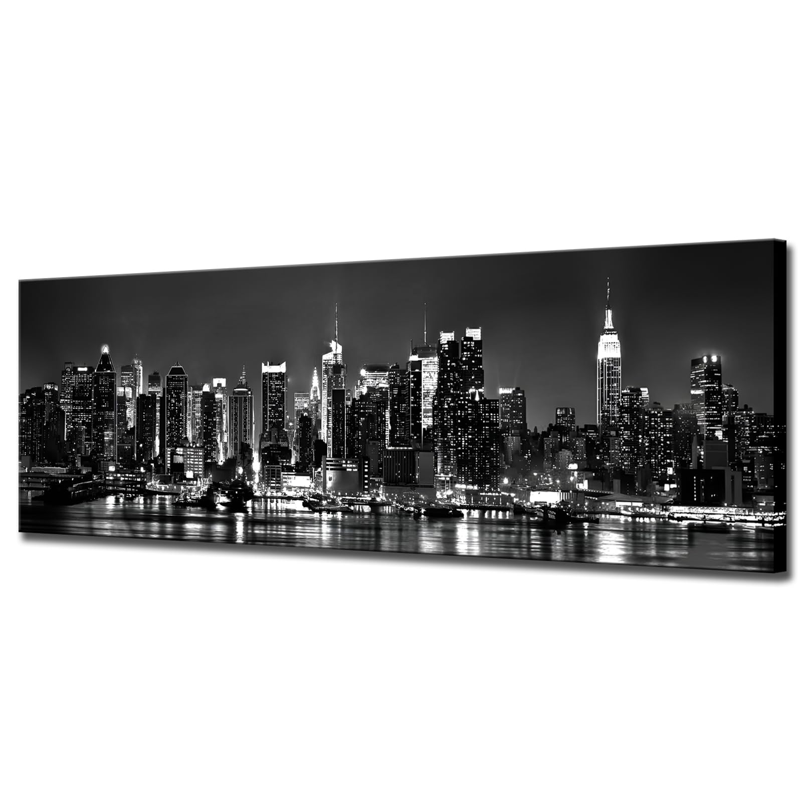 Amazon.com: Biuteawal New York City Canvas Wall Art Modern Black and ...