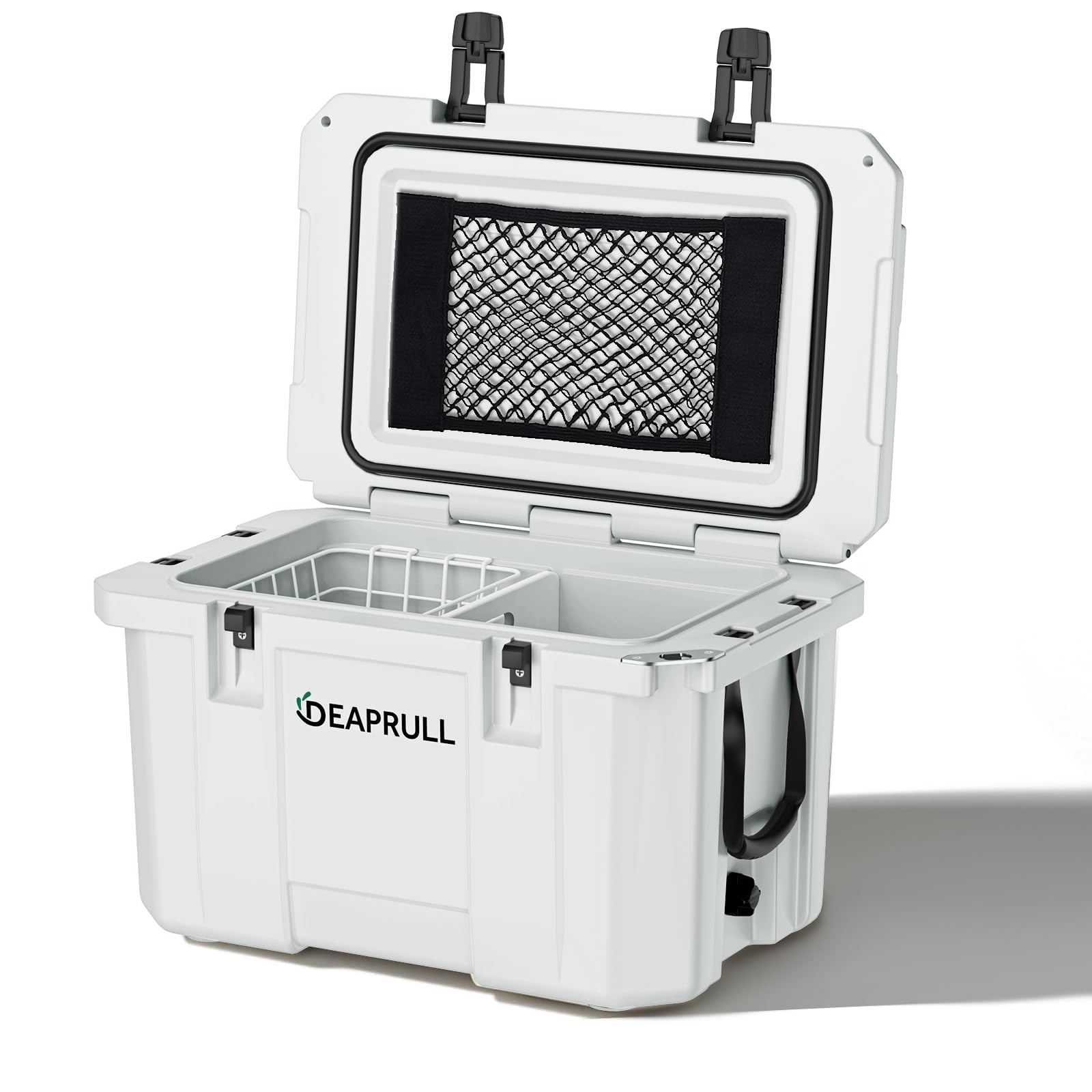 Hard Cooler, Insulated Ice Chest Box Holds Ice for More Days, Portable Cooler with Handle, Cup Holders, Double Latches for Camping Drink, Beach,