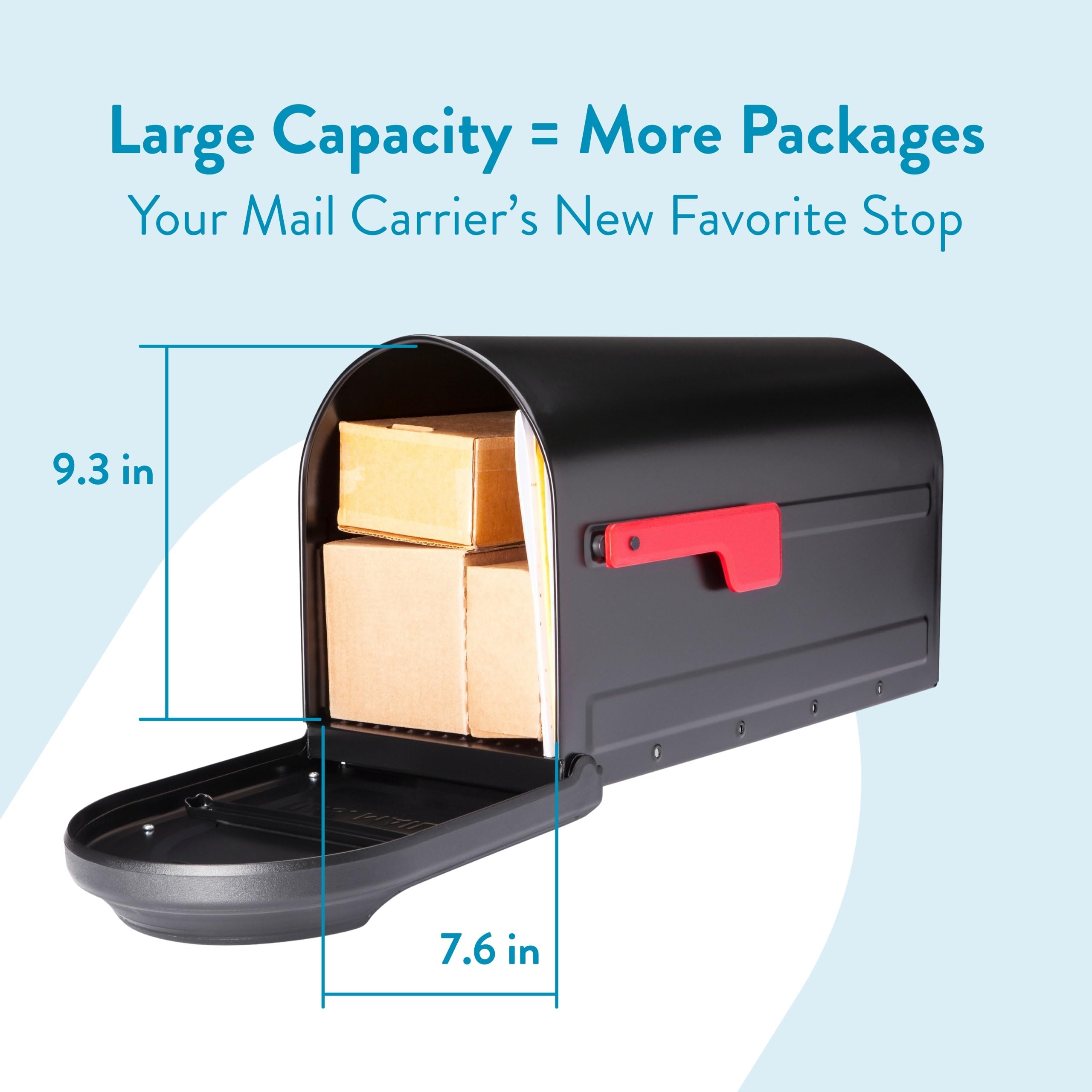 ARCHITECTURAL MAILBOXES 7900-1B-R-10 Barrington Postmount Cassetta postale, Nero, L