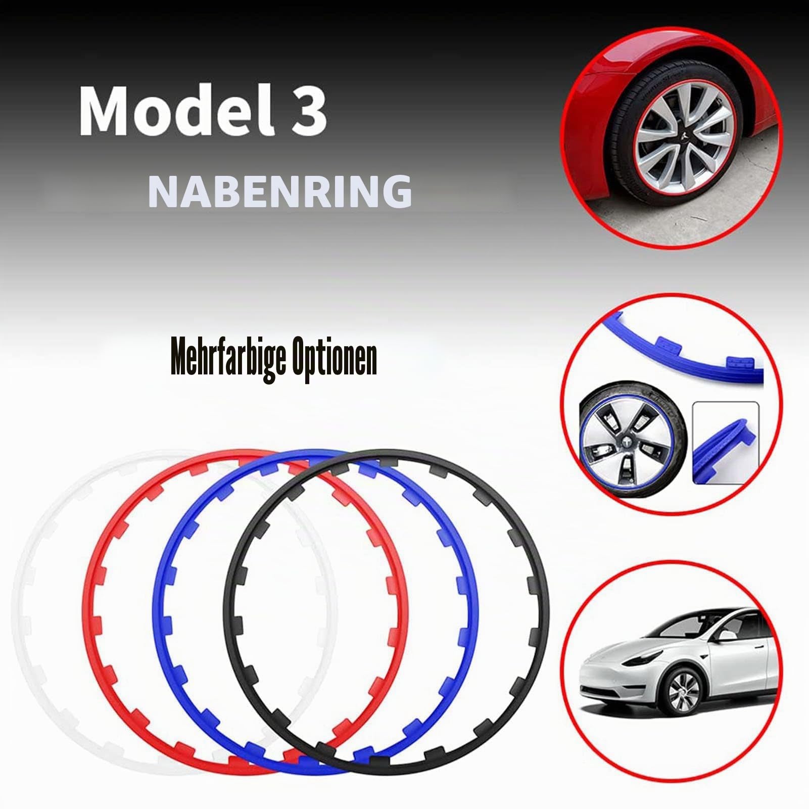 Felgenschutz FüR RäDer, 16/17/18/19/20 Zoll Auto Felgenschutz, Universeller Felgenschutz FüR Reifen, Schutzzierring FüR Autoreifen, 4er-Set, Antikollisions, Kratzfest,Rot,17in