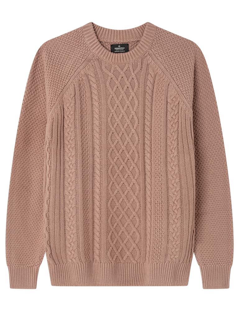 Pullover homme Springfield en maille tressée élégante et confortable - 5